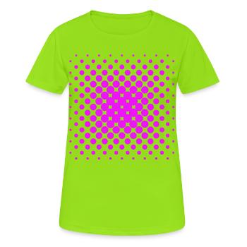 Pink Quadrat - Frauen T-Shirt atmungsaktiv - Neongrün - Vorne - AI Model Female 172 dark (172cm)