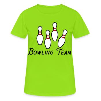 Bowling Team - Frauen T-Shirt atmungsaktiv - Neongrün - Vorne - AI Model Female 172 dark (172cm)