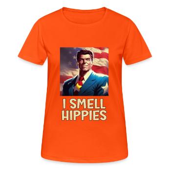 Retro Patriot Hero Portrait - Women's Breathable T-Shirt - neon orange - Front - AI Model Female 172 dark (172cm)