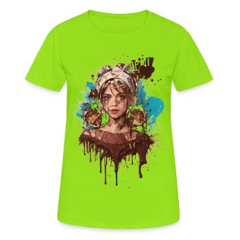 Sweet Lady - Frauen T-Shirt atmungsaktiv - Neongrün - Vorne - AI Model Female 172 dark (172cm)