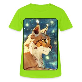 Luchs im Profil - Frauen T-Shirt atmungsaktiv - Neongrün - Vorne - AI Model Female 172 dark (172cm)