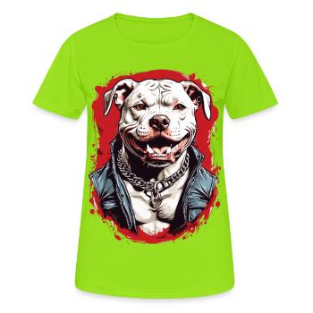 Hunderasse Pitbulls - Frauen T-Shirt atmungsaktiv - Neongrün - Vorne - AI Model Female 172 dark (172cm)