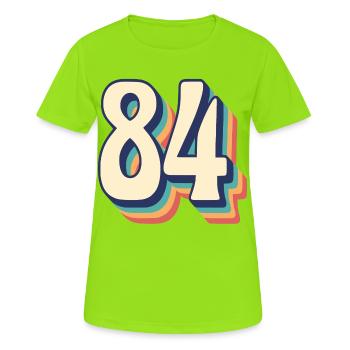 T-Shirt rétro Vintage numéro 84 quatre-vingt-quatre - T-shirt respirant Femme - vert néon - Devant - AI Model Female 172 dark (172cm)