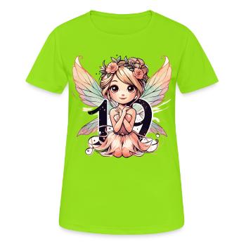 19 Jahre Fee Elfe süß Geburtstag Geschenk - Frauen T-Shirt atmungsaktiv - Neongrün - Vorne - AI Model Female 172 dark (172cm)