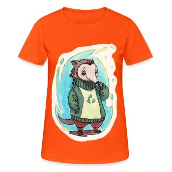 Green Reycling Bear - Women's Breathable T-Shirt - neon orange - Front - AI Model Female 172 dark (172cm)