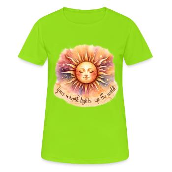 Illumine le monde - T-shirt respirant Femme - vert néon - Devant - AI Model Female 172 dark (172cm)