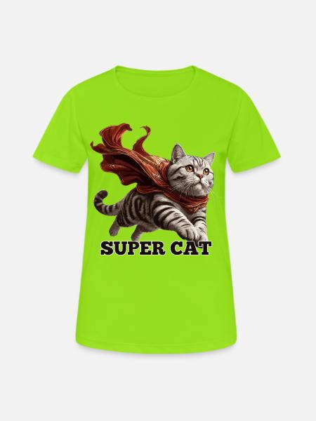 Super Katze Britisch Kurzhaar BKH getigert - Frauen T-Shirt atmungsaktiv - Neongrün