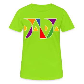 DADA est coloré ! - T-shirt respirant Femme - vert néon - Devant - AI Model Female 172 dark (172cm)