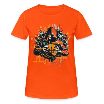 Basketball - Women's Breathable T-Shirt - neon orange - Front - AI Model Female 172 dark (172cm)
