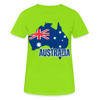 Drapeau australien, fierté australienne - T-shirt respirant Femme - vert néon - Devant - AI Model Female 172 dark (172cm)