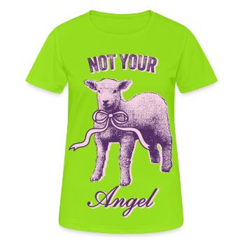 Ästhetisches Lamm – Rebellisch & Süß - Frauen T-Shirt atmungsaktiv - Neongrün - Vorne - AI Model Female 172 dark (172cm)