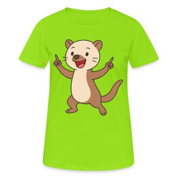 Tanzender Marderzwerg - Frauen T-Shirt atmungsaktiv - Neongrün - Vorne - AI Model Female 172 dark (172cm)