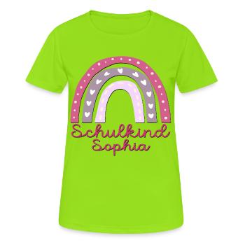 Schulanfang Schulkind Sophia - Frauen T-Shirt atmungsaktiv - Neongrün - Vorne - AI Model Female 172 dark (172cm)