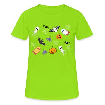 Halloween Crew - Women's Breathable T-Shirt - neon green - Front - AI Model Female 172 dark (172cm)