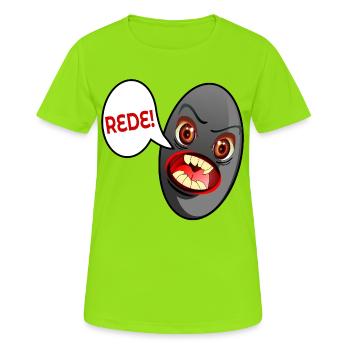 JUGENDSPRACHE REDE SCHWARZE OLIVE - Frauen T-Shirt atmungsaktiv - Neongrün - Vorne - AI Model Female 172 dark (172cm)