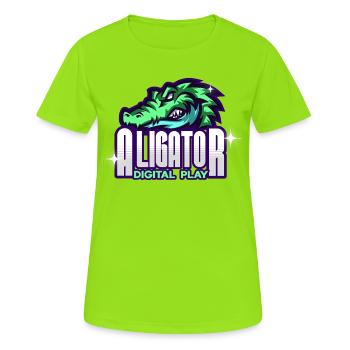 Alligator Digitale Kunst - Frauen T-Shirt atmungsaktiv - Neongrün - Vorne - AI Model Female 172 dark (172cm)
