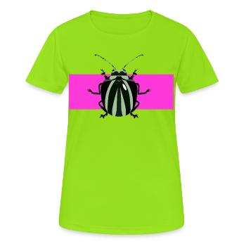 Description abstraite des insectes - T-shirt respirant Femme - vert néon - Devant - AI Model Female 172 dark (172cm)
