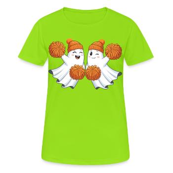 Fantômes mignons avec des pompons - T-shirt respirant Femme - vert néon - Devant - AI Model Female 172 dark (172cm)
