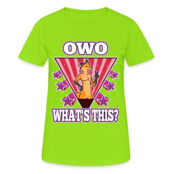 OwO What's This? - Frauen T-Shirt atmungsaktiv - Neongrün - Vorne - AI Model Female 172 dark (172cm)