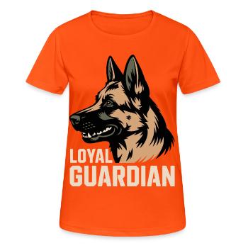 Loyaler Wächter - Frauen T-Shirt atmungsaktiv - Neonorange - Vorne - AI Model Female 172 dark (172cm)