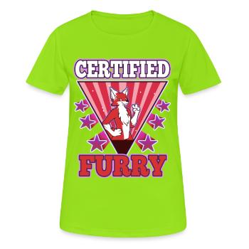 Fourrure certifiée - T-shirt respirant Femme - vert néon - Devant - AI Model Female 172 dark (172cm)