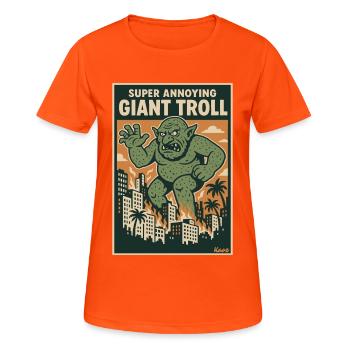 Giant Troll in the City is Super Annoying  - Women's Breathable T-Shirt - neon orange - Front - AI Model Female 172 dark (172cm)