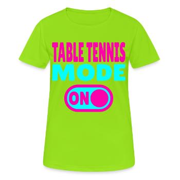 Mode tennis de table activé – Style de vie ping-pong - T-shirt respirant Femme - vert néon - Devant - AI Model Female 172 dark (172cm)