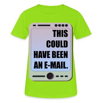 LUSTIGE BÜRO-MEETING-E-MAIL - Frauen T-Shirt atmungsaktiv - Neongrün - Vorne - AI Model Female 172 dark (172cm)