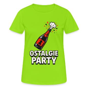 Ostalgie Party Flasche - Frauen T-Shirt atmungsaktiv - Neongrün - Vorne - AI Model Female 172 dark (172cm)