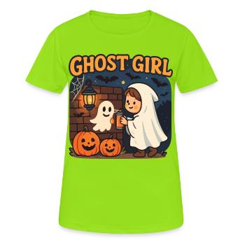 Fille fantôme Halloween - T-shirt respirant Femme - vert néon - Devant - AI Model Female 172 dark (172cm)