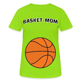 Basket-mom - Women's Breathable T-Shirt - neon green - Front - AI Model Female 172 dark (172cm)