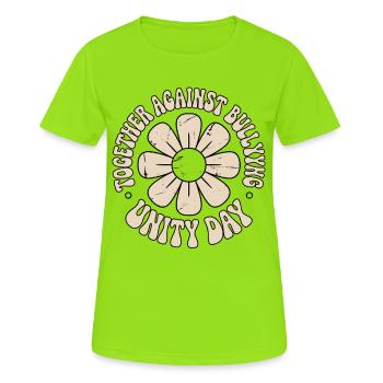 Gemeinsam Gegen Mobbing - Frauen T-Shirt atmungsaktiv - Neongrün - Vorne - AI Model Female 172 dark (172cm)