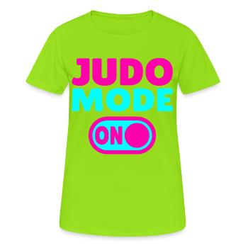 Judo Mode ON – Strength, Discipline & Fighting Spirit - Women's Breathable T-Shirt - neon green - Front - AI Model Female 172 dark (172cm)