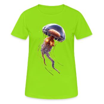 Méduse Méduse de feu Méduse Méduse mignonne - T-shirt respirant Femme - vert néon - Devant - AI Model Female 172 dark (172cm)