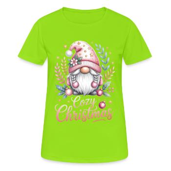 Cuddly Christmas Gnome - Women's Breathable T-Shirt - neon green - Front - AI Model Female 172 dark (172cm)