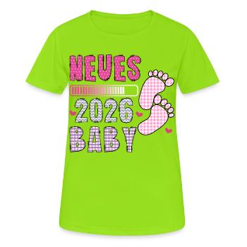 Expectant mother NEW BABY 2026 Funny - Women's Breathable T-Shirt - neon green - Front - AI Model Female 172 dark (172cm)