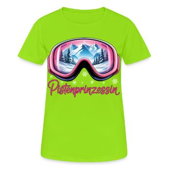 Piste princess - T-shirt respirant Femme - vert néon - Devant - AI Model Female 172 dark (172cm)