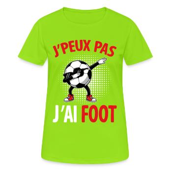 J’peux pas j’ai foot design humoristique - T-shirt respirant Femme - vert néon - Devant - AI Model Female 172 dark (172cm)