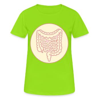DARM DICKDARM DÜNNDARM - Frauen T-Shirt atmungsaktiv - Neongrün - Vorne - AI Model Female 172 dark (172cm)