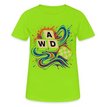 AWD Racing Keys Drift Retro Shirt - Women's Breathable T-Shirt - neon green - Front - AI Model Female 172 dark (172cm)