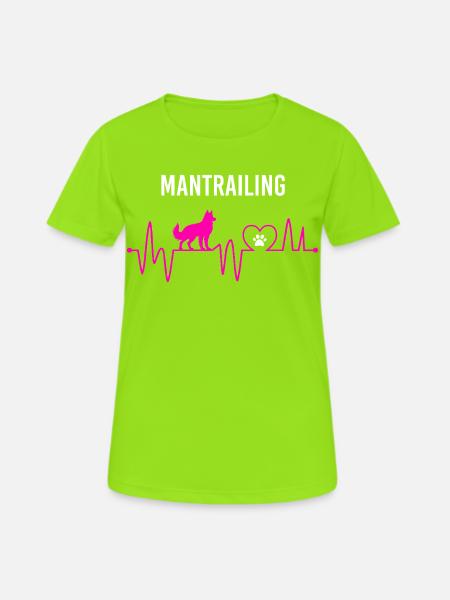 Mantrailing Heartbeat Mantrailing Passion - Women's Breathable T-Shirt - neon green