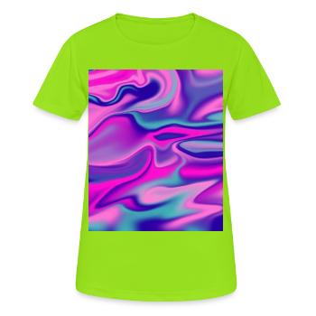 Holographic Flow - Purple Edition Neonfarben - Frauen T-Shirt atmungsaktiv - Neongrün - Vorne - AI Model Female 172 dark (172cm)