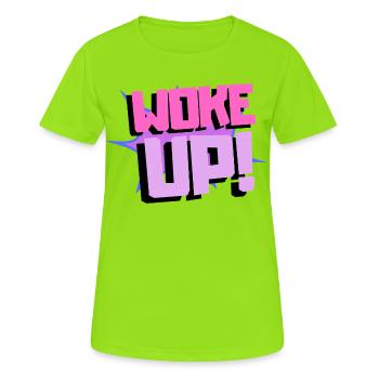 Réveillé - T-shirt respirant Femme - vert néon - Devant - AI Model Female 172 dark (172cm)