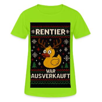 Gummi Ente Weihnachts Spruch - Frauen T-Shirt atmungsaktiv - Neongrün - Vorne - AI Model Female 172 dark (172cm)