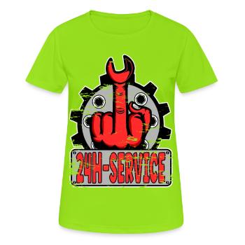 Middle Finger Stinker Finger 24h Service Design Red - Women's Breathable T-Shirt - neon green - Front - AI Model Female 172 dark (172cm)