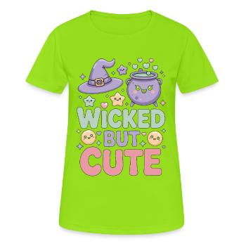 Sorcellerie : Sorcellerie Méchante Mais Mignonne Lanceur de Sorts - T-shirt respirant Femme - vert néon - Devant - AI Model Female 172 dark (172cm)