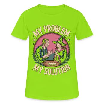 Sorcellerie Mon problème Mon pictogramme Maman Astrologie - T-shirt respirant Femme - vert néon - Devant - AI Model Female 172 dark (172cm)