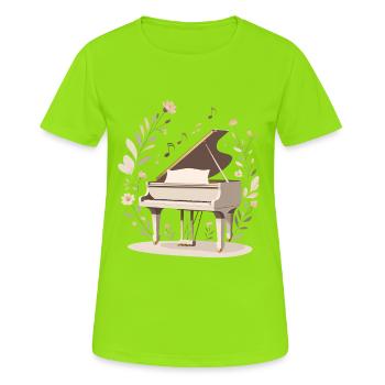 Flower Piano Serenade - Women's Breathable T-Shirt - neon green - Front - AI Model Female 172 dark (172cm)