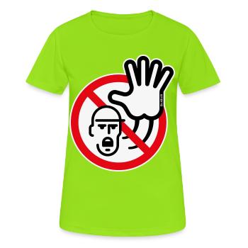 Warnzeichen / Warnung / Verbot (Symbol / 3C) - Frauen T-Shirt atmungsaktiv - Neongrün - Vorne - AI Model Female 172 dark (172cm)