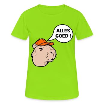 Alles gut - Frauen T-Shirt atmungsaktiv - Neongrün - Vorne - AI Model Female 172 dark (172cm)